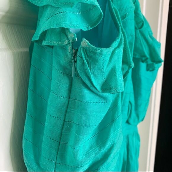 Marc New York Aqua Ruffle Dress Size 2 - Picture 4 of 9